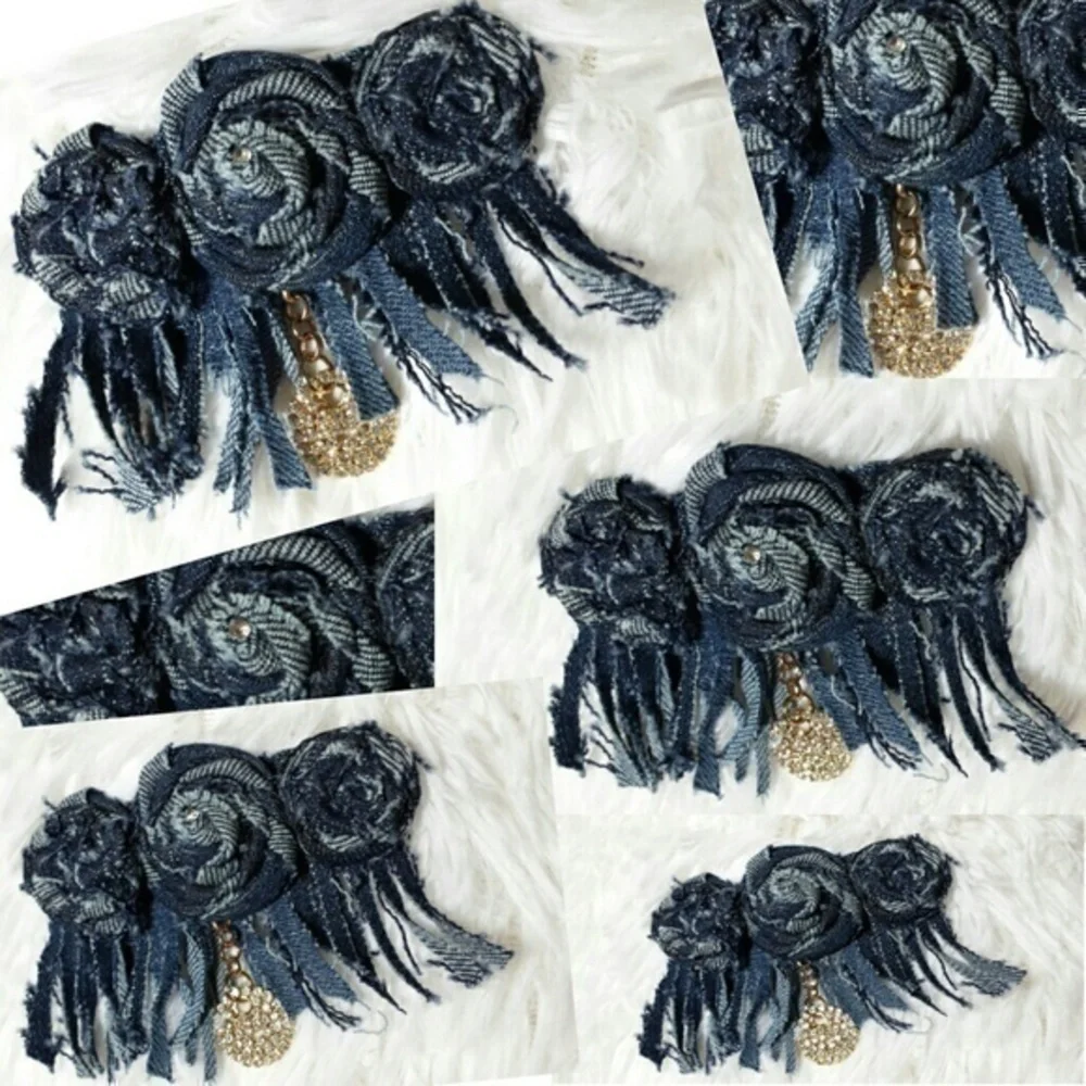 Triple Raw Shredded Rose Bar Brooch Pin